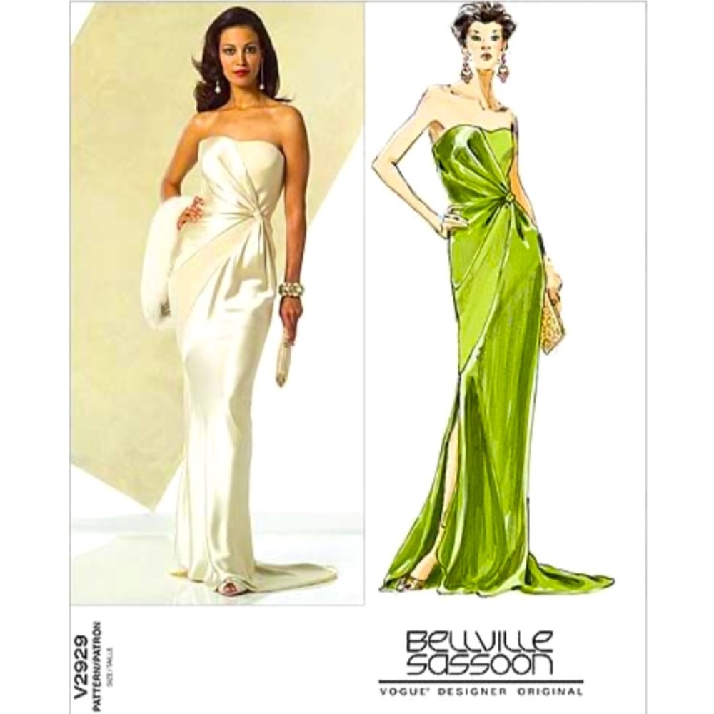 Vogue V2929 Bellville Sassoon Bias Evening Gown Sewing Pattern Sz 16-18-20